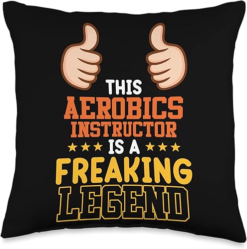 Water Aerobics Fitness Instructor Expert Graphic Water Aerobics Instructor Legend Gym Fitness Expert Graphic Throw Pillow, 16x16, Multicolor