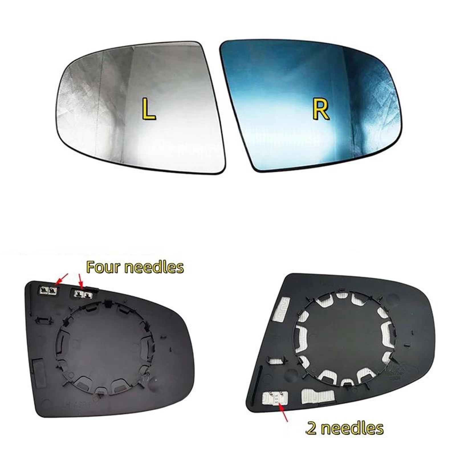 Pour X5 Pour X6 Pour E70 Pour E71 Pour E72 Rétroviseur En Verre Chauffant Voiture Côté Gauche Droit Miroir Rétroviseur Voiture Verre Angle Convexe(Left 4 insert)