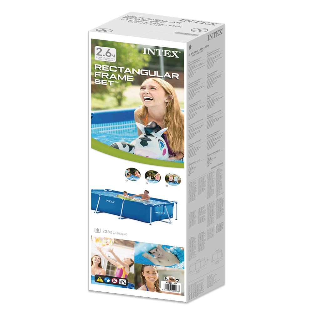 INTEX Pack Piscina Rectangular Small Frame 260x160x65 cm 2282 litros + Depuradora cartucho 2006 litros/hora