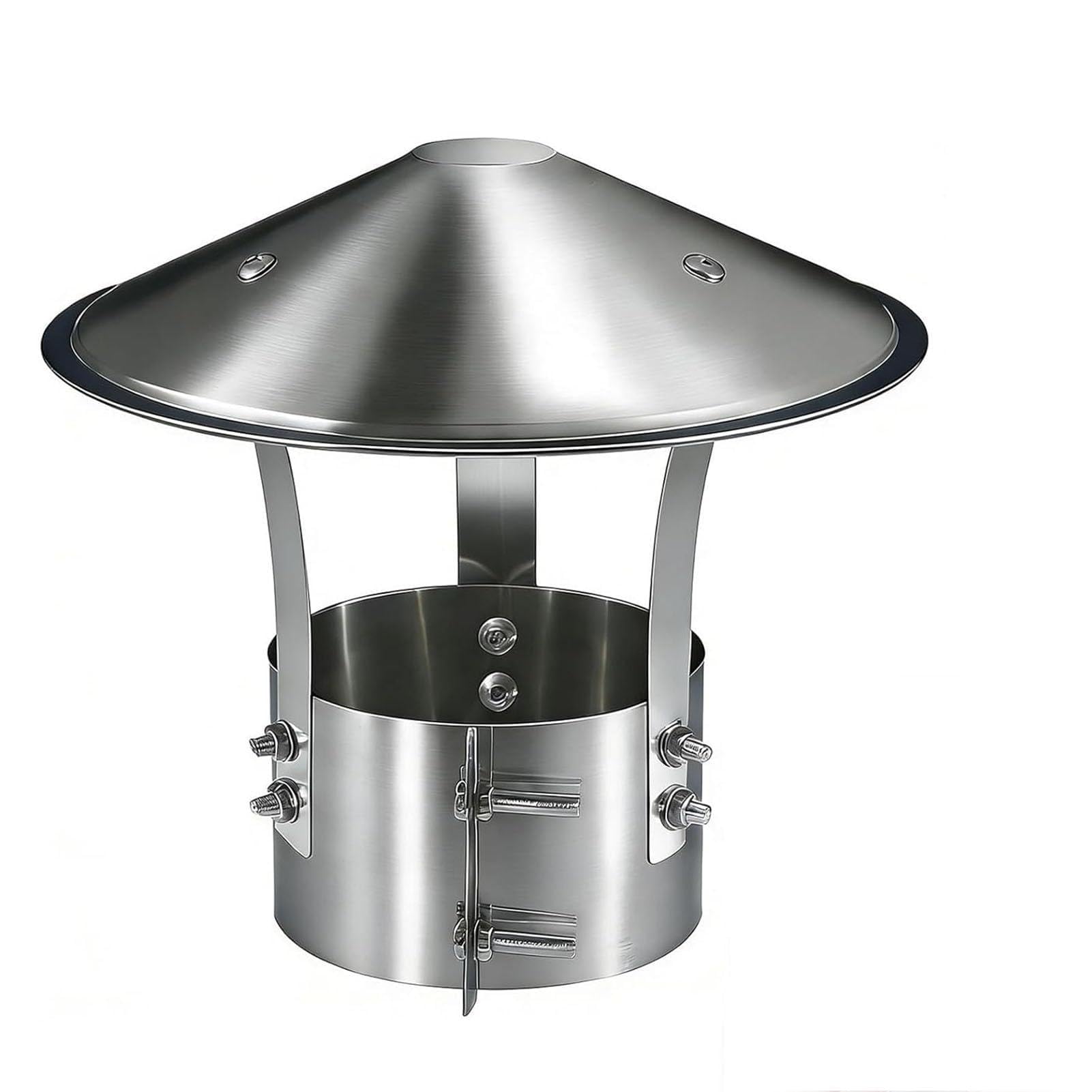 Stainless Steel Chimney Cap, Round Chimney Rain Cap Outside Pipe Topper Chimney Cover for Roof Fireplace Flue Vent(200 mm(7.9 in))