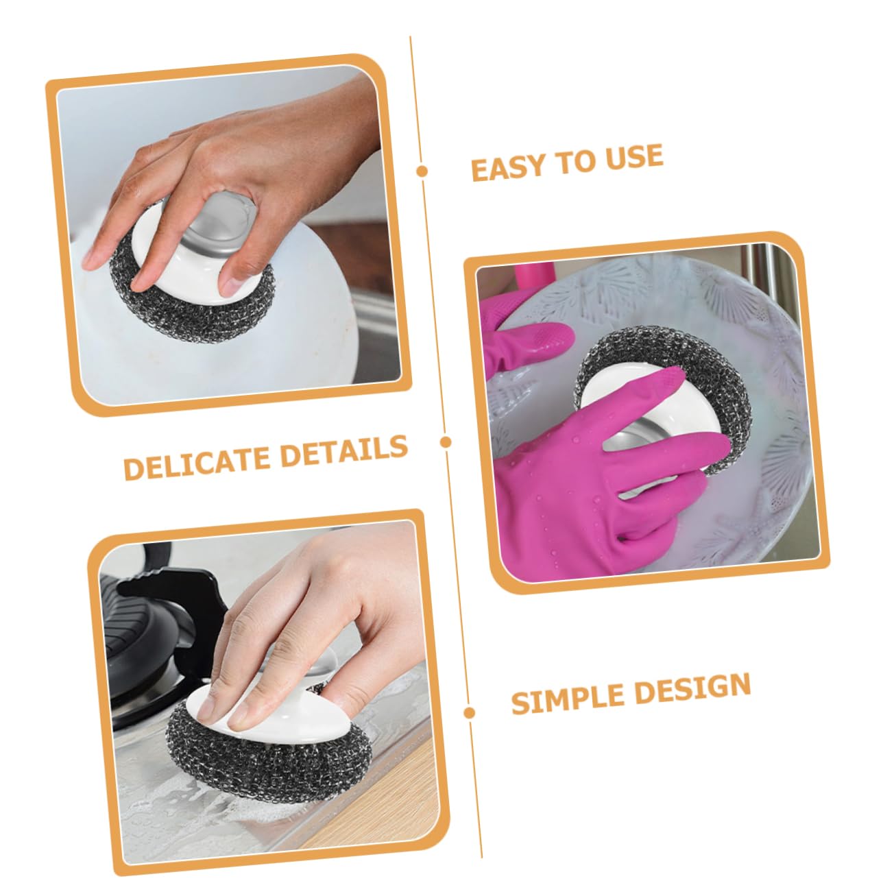 Ciieeo 5 Sätze Spülbürste Kitchen Brush Küchenschwamm Steel Wire Brush Geschirrspülerzubehör Topfreinigungsbürste Bürste Zum Geschirrspülen Topfreinigungskugel Stahldraht 3 Stück * 5
