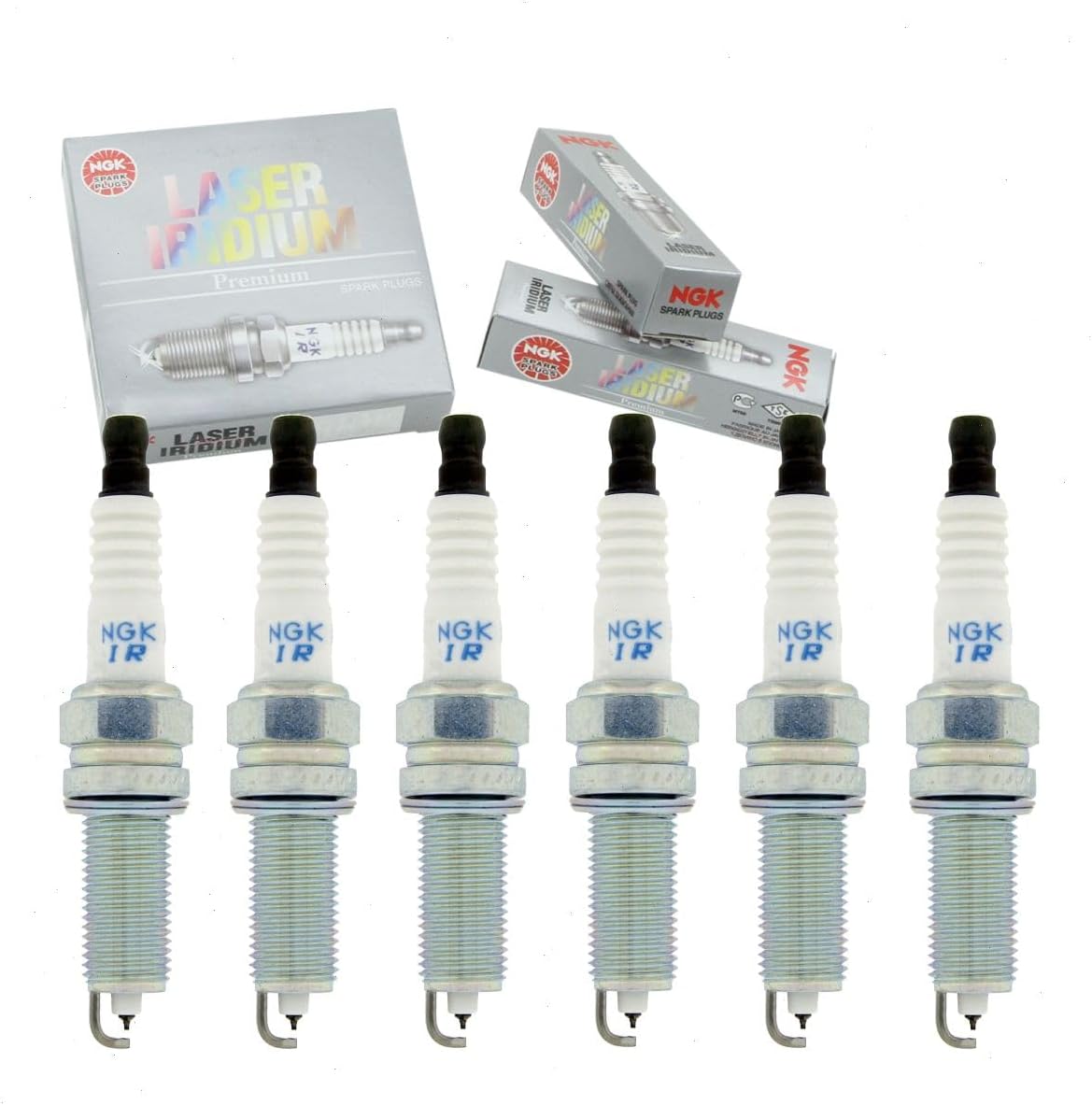 6 pc NGK Laser Iridium Spark Plugs compatible with Kia Sorento 3.3L 3.5L V6 2011-2018