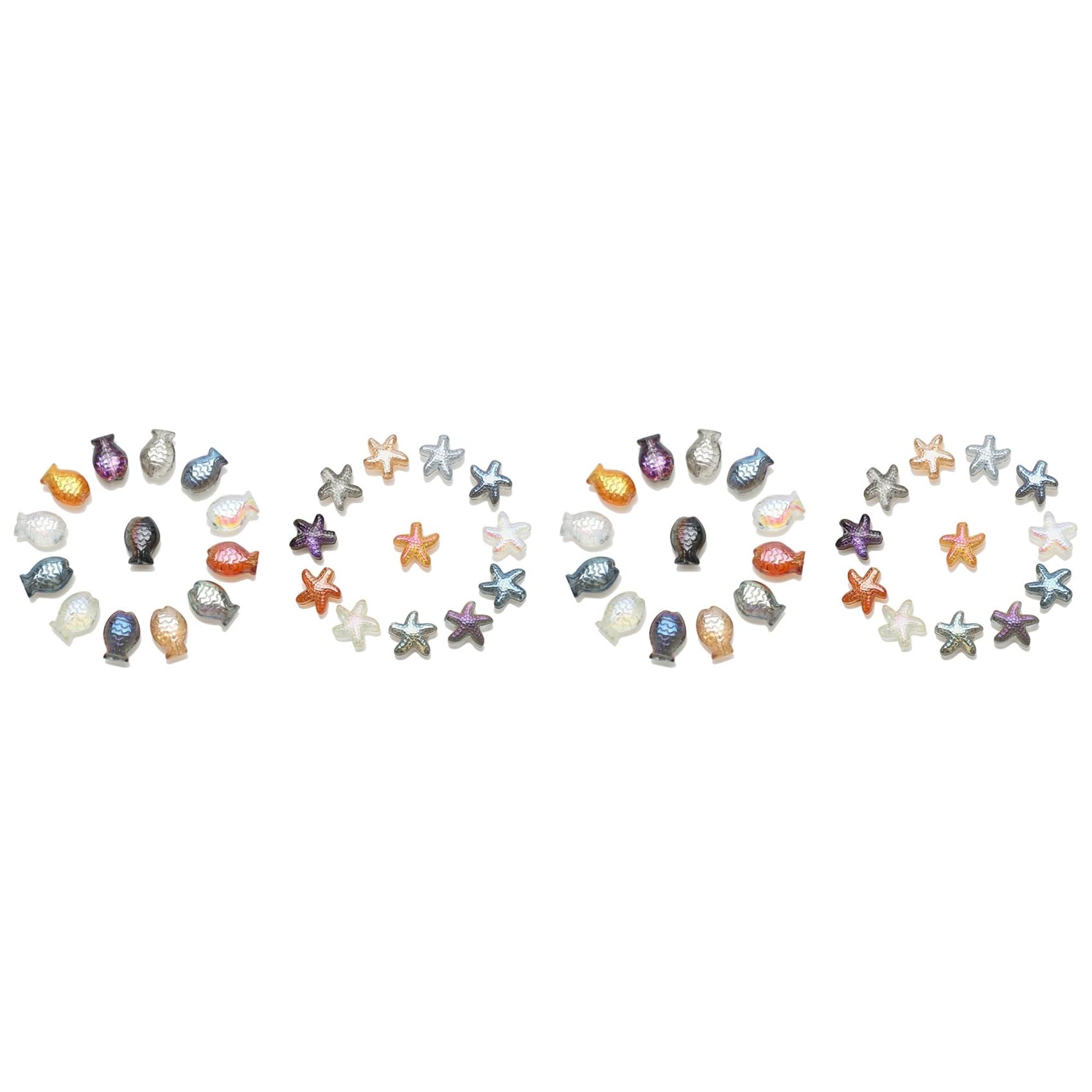 Hndhbfgrt 120Pcs Crystal Pendant Fish Starfish Shape Glass Faceted Beads Crafts Material Jewelry Making Earing Supplier