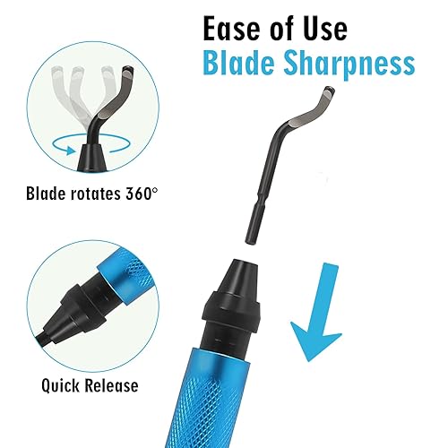 Miniatura 7 de Herramientas de desbarbado, 7 piezas, cuchillas giratorias de alto grado, herramienta de desbarbado de mango de metal para metal, resina, tubos