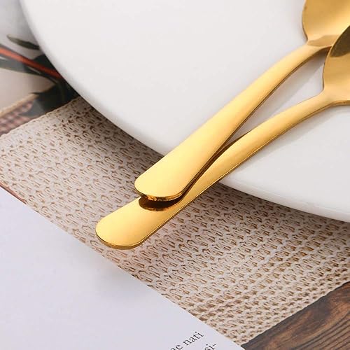 Miniatura 5 de Juego de 12 cucharas de café Demitasse de acero inoxidable, mini cuchara de 4.5 pulgadas, pequeñas cucharas de espresso para café, azúcar, postre,