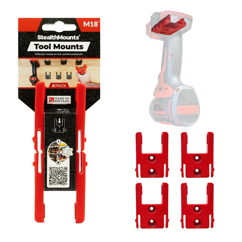 Stealthmounts TM-MW18-RED-4 Milwaukee RED 18v Tool Mounts 4pc
