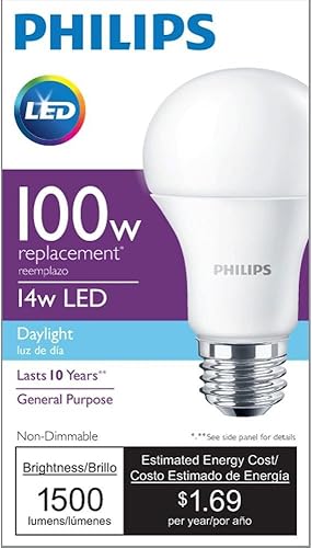 Miniatura 3 de Philips 455709100W Equivalente A19LED foco de luz, 455717, 14watts, 120 volts
