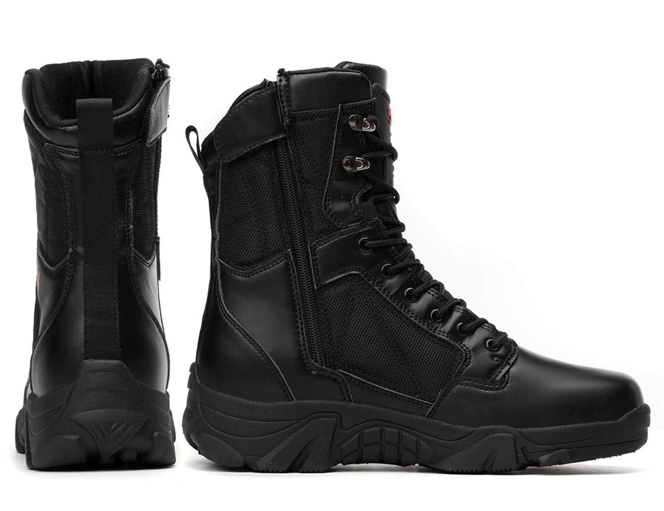 5.AA Hommes Bottes Militaire avec Fermeture Latérale, Bottes Patrouille Combat Tactique Recrues Armée Désert Sécurité Militaire Chaussure