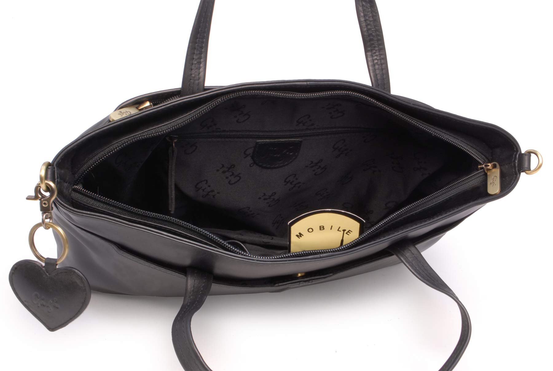 Gigi - Bolso de Hombre Grande de Piel - Tote Bag de Mujer - Bolso de Trabajo A4 - Correa Bandolera Desmontable - Othello 6490