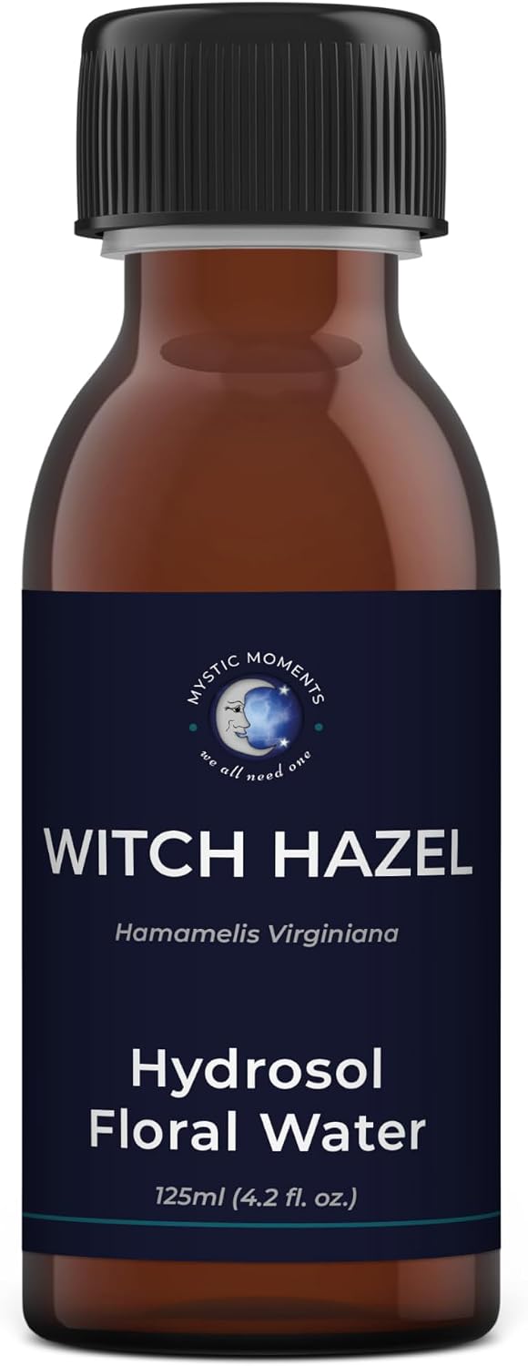 Mystic Moments | Witch Hazel Natural Hydrosol Floral Water 125ml | Perfect for Skin, Face, Body & Homemade Beauty Products Vegan GMO Free