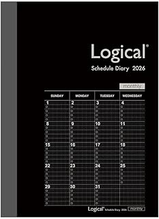 【2026年度版 手帳】 ナカバヤシ ロジカルダイアリー2026月間ノートタイプB/A6/ブラック NS-A602-26BD【PT1】