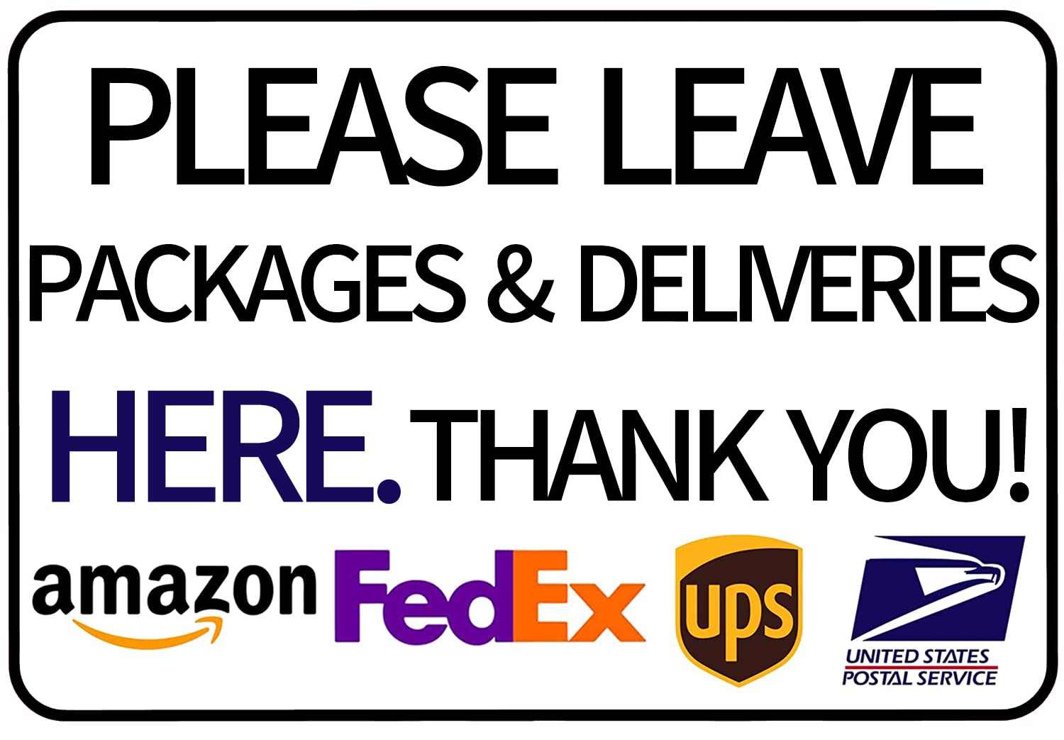 CCPARTON Please Leave Packages Deliveries Here Delivery Sign Indoor Outdoor Signs for Home 8x12 Inch Packages Deliveries Here 01