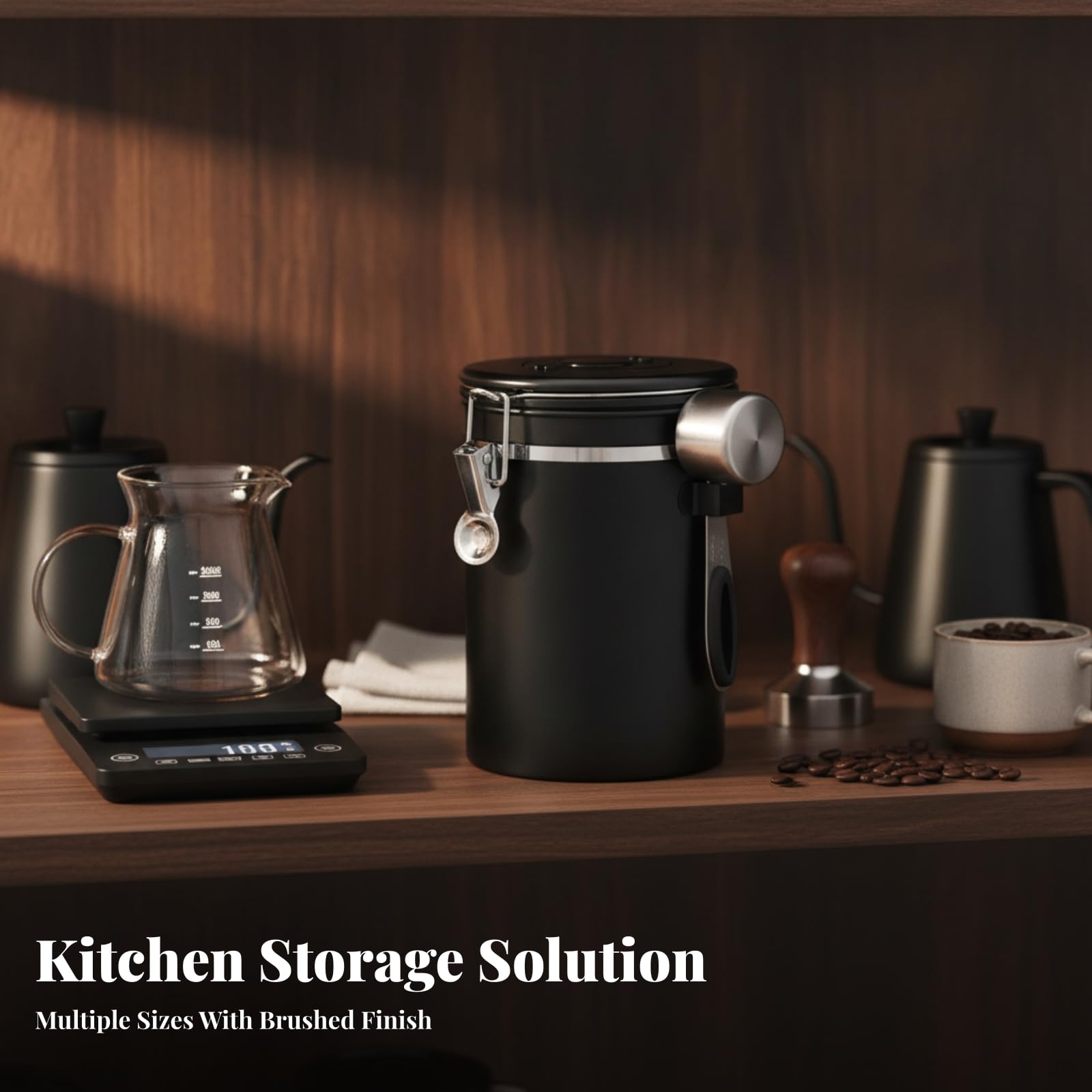 Tarro Café con Dosificador sin BPA, Negro, 2800ML