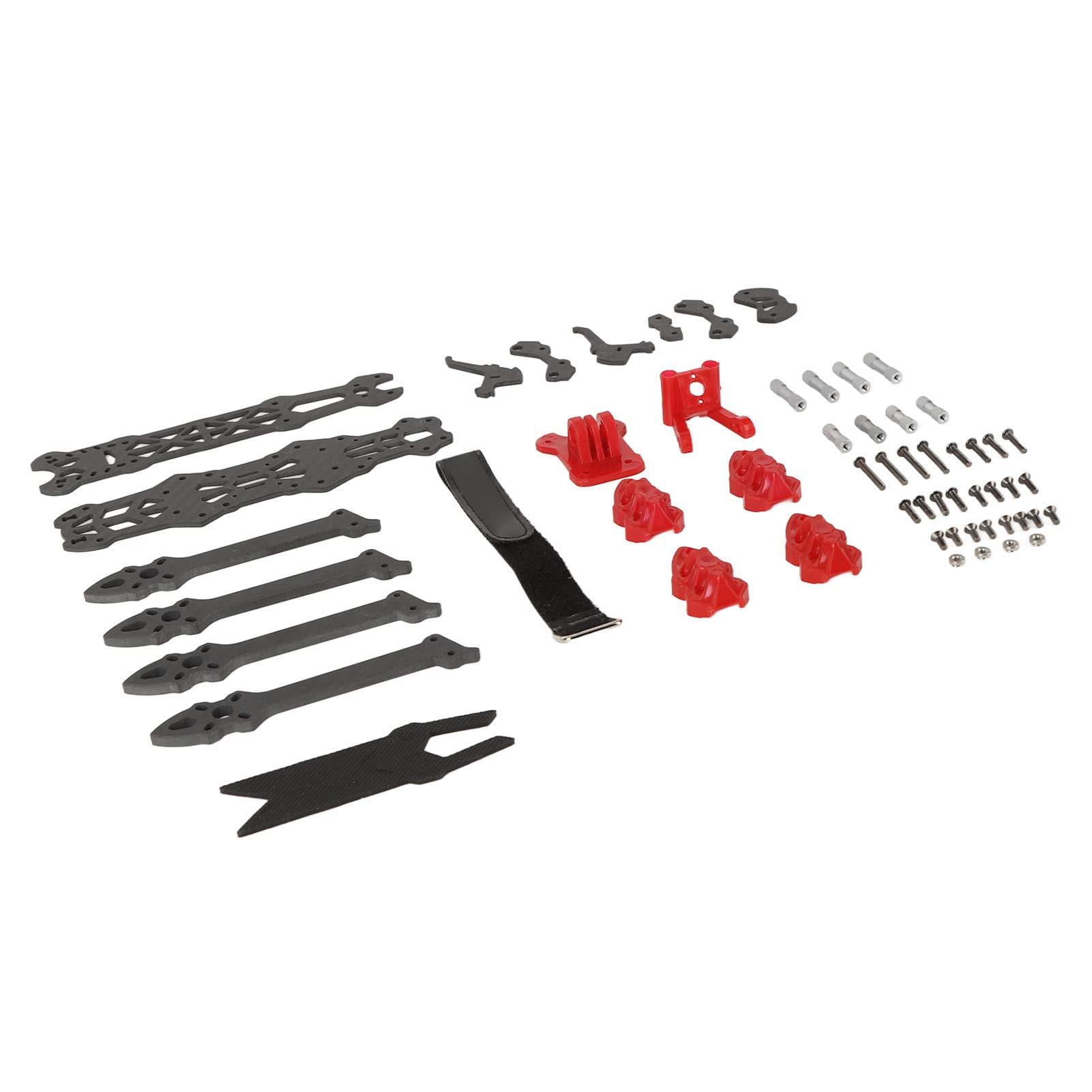 para el marco de drones de carreras FPV, distancia entre ejes de 225 mm, marco de quadcopter de fibra de carbono para accesorios de drones RC, liviano y duradero, fácil (Rojo)
