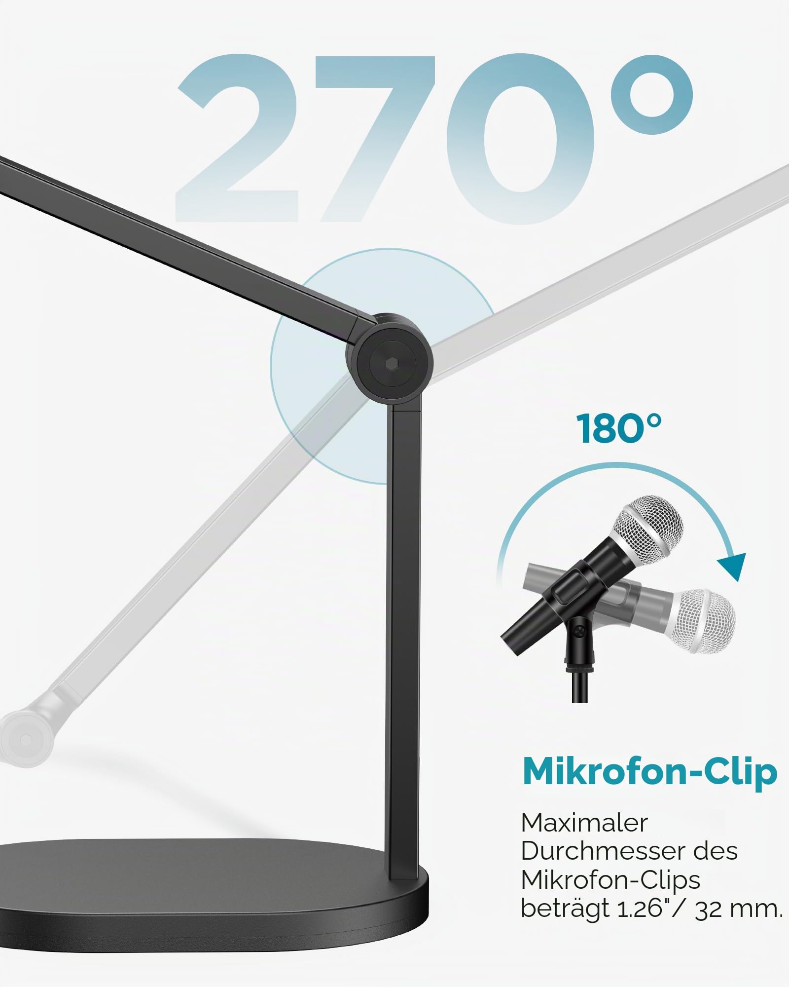 Innogear Studio-Mikrofonständer, maximale Belastung 1,2 kg, Computer für Fifine Am8 K669B, blau, Yeti Hyperx Quadcast