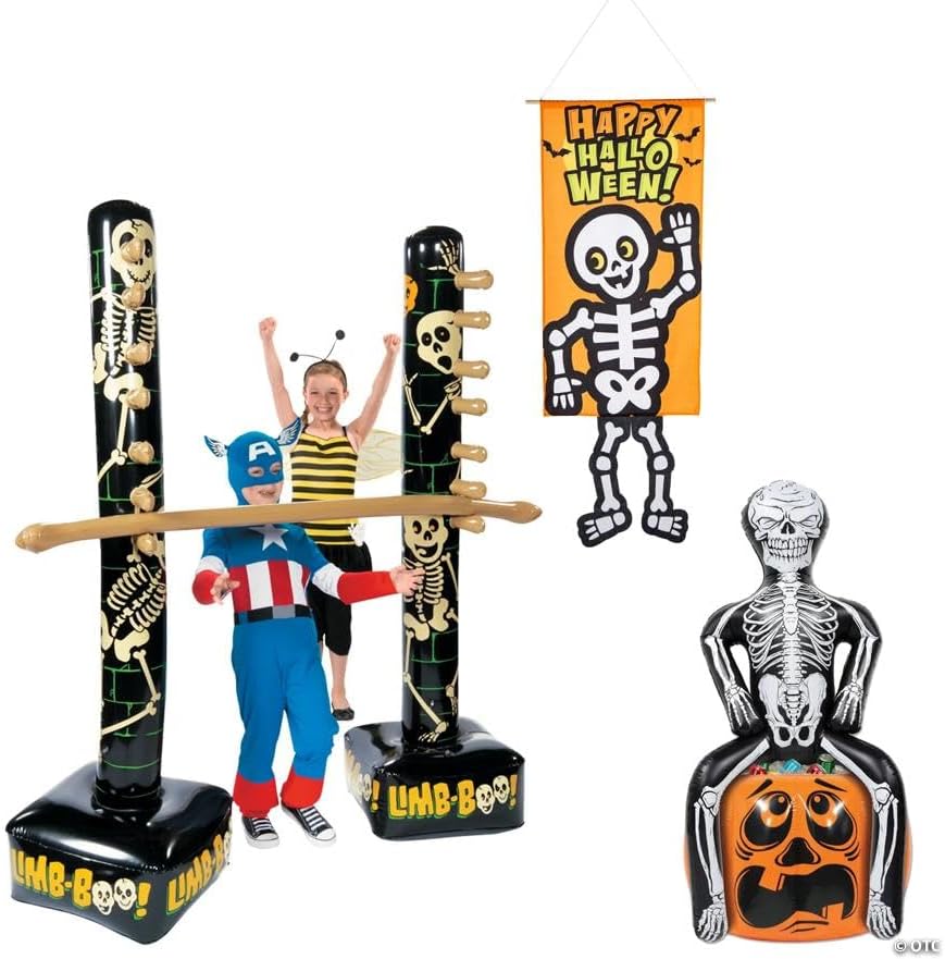 Fun Express 6 Pieces Halloween Party Skeleton Games & Decorations Kit