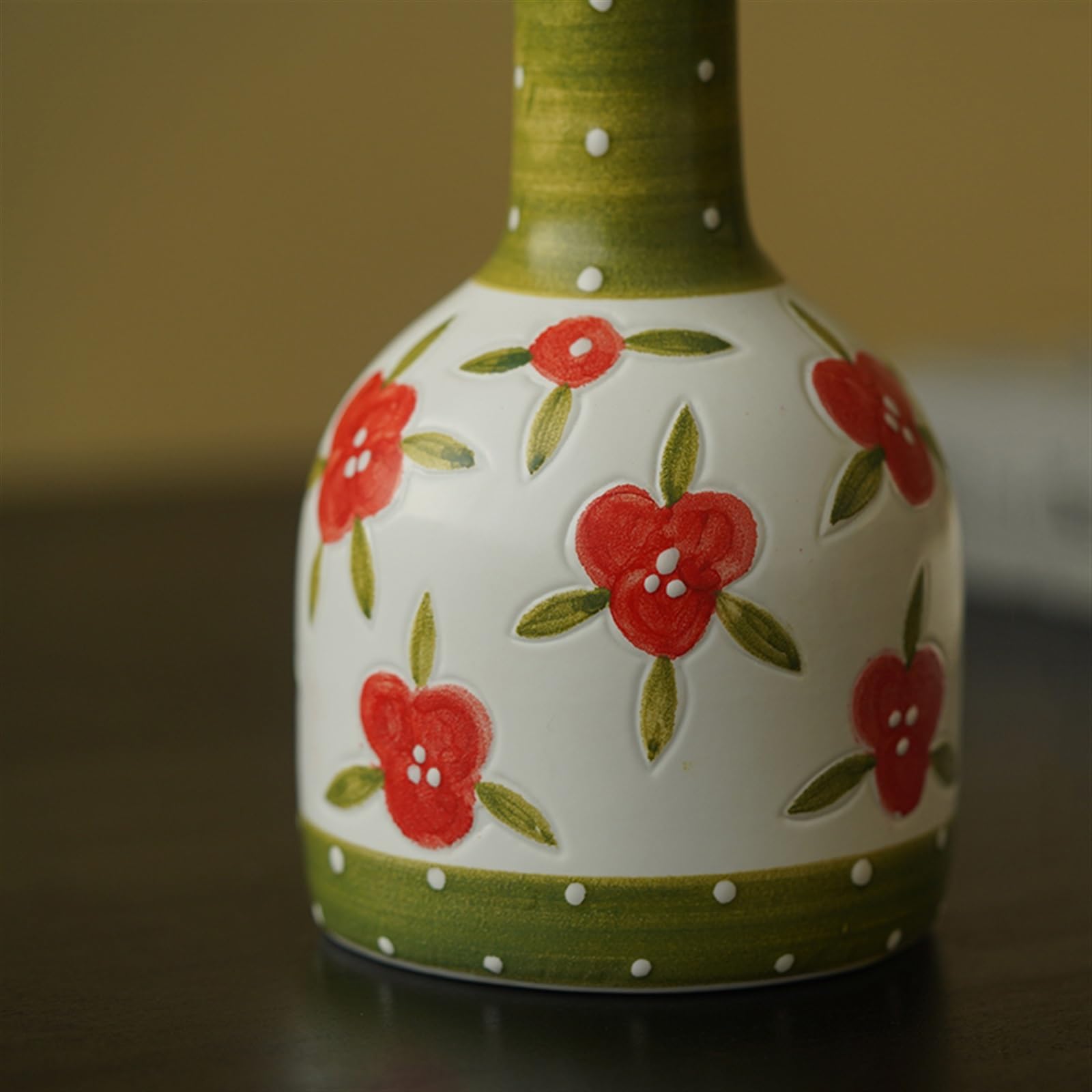 Jarrón Florero pequeño de cerámica Pintado a Mano Retro arreglo Flores hogar Sala Estar Porche decoración encimera Decoraciones Jarrón para Mesa