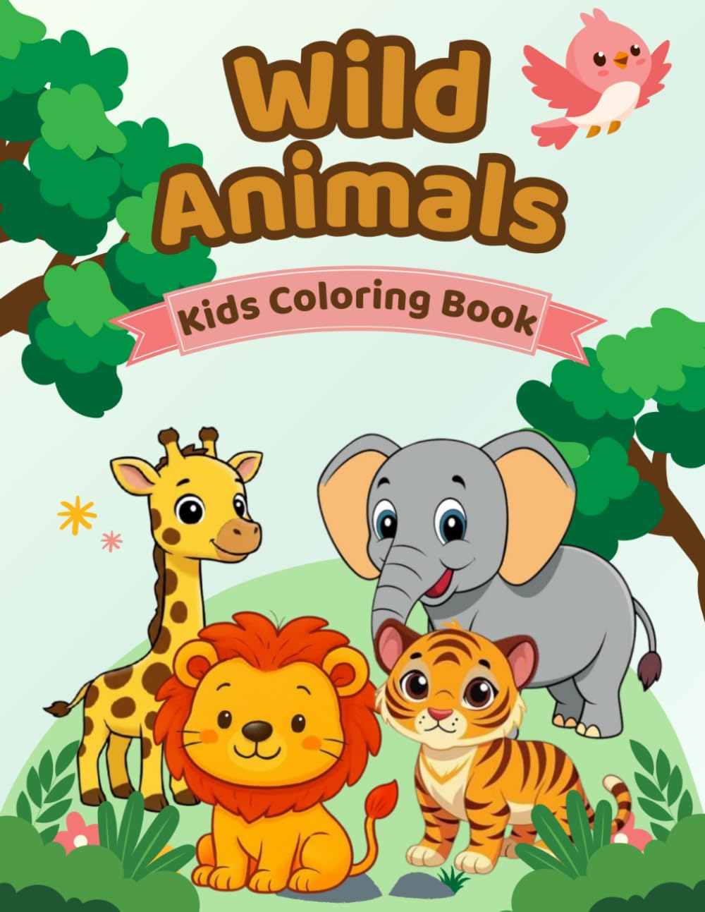 Animal Coloring Book for Kids Ages 2-6: Fun and Easy Coloring Pages Featuring Cute Farm, Zoo, Wild, Jungle, Ocean, and Forest Animals for Toddlers and Preschoolers