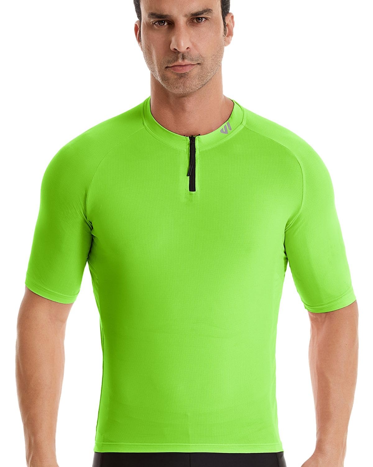 Wulibike Rennrad Trikot Herren Kurzarm, 1/4 Reißverschluss Fahrrad Shirt Mit 3+1 Rückentaschen Fahrradbekleidung