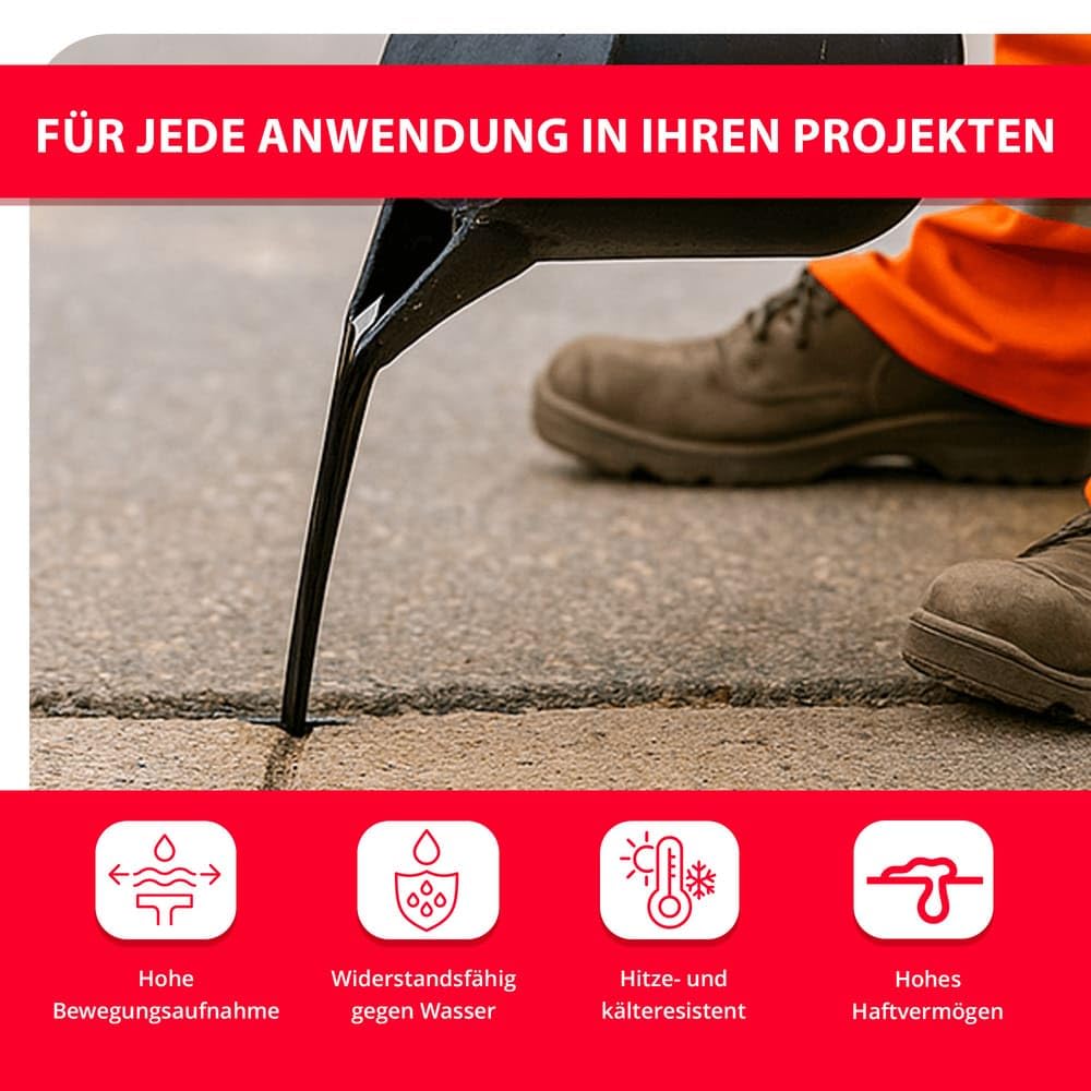 BORNIT Heißvergussmasse TL Fugenverguss für Asphalt und Beton 25 kg | Reparaturmasse mit hoher Bewegungsaufnahme, unempfindlich gegen Wasser und Tausalz