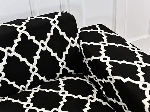 Miniatura 10 de LiveGo Funda de sofá en forma de L, 2 piezas, elástica y elástica de 3 plazas, protector de muebles con 4 fundas de almohada para sala de estar,