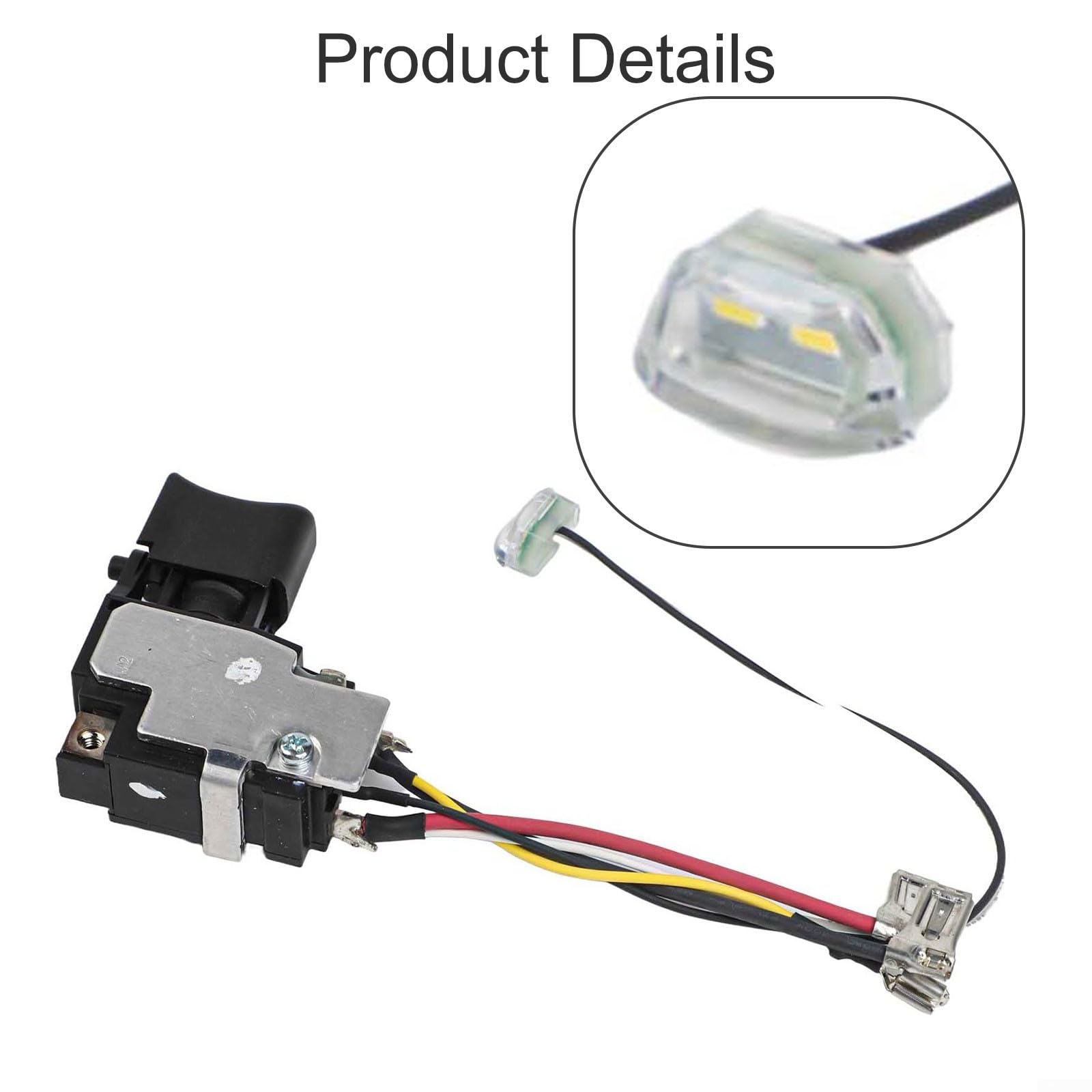 Interrupteur de rechange pour visseuse à percussion sans fil DTD152 632F26-6 6507529 - Interrupteur en métal robuste compatible avec DTD152Z DTD152RME DTD152RME DTD152RFE - Installation facile