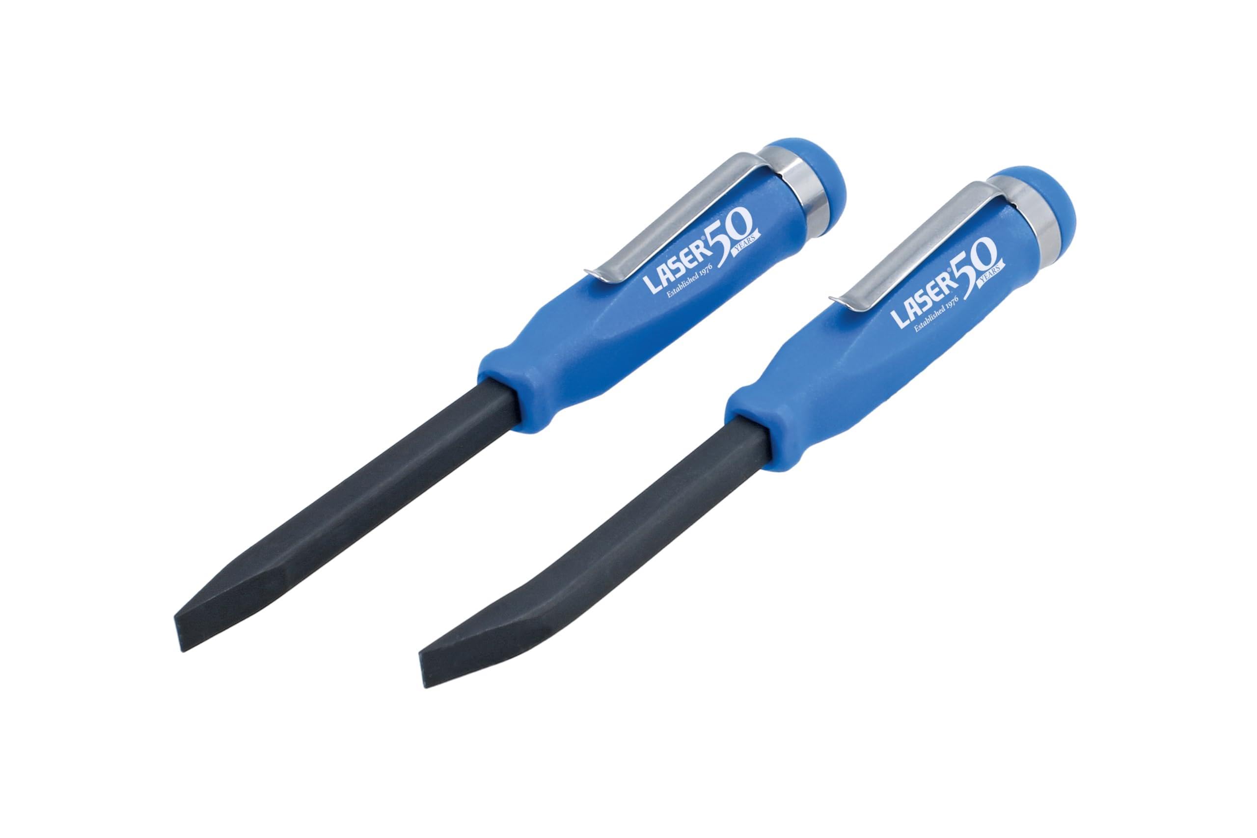 Laser 9201 Mini Pry Bar Set with Go Thru Handles & Pocket Clips - 2pc - 50th Anniversary