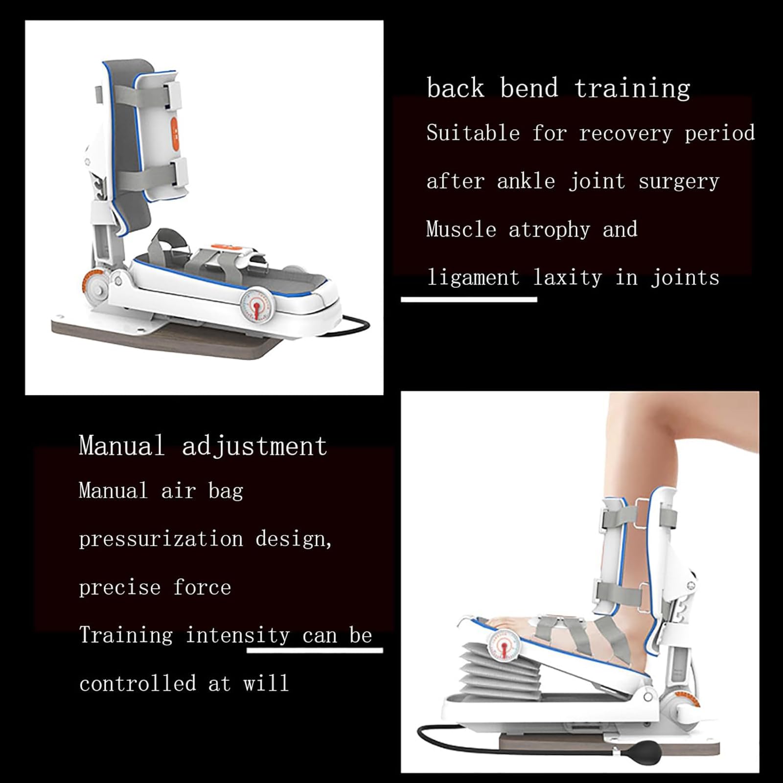 Dispositivo di Allenamento per La Riabilitazione della Caviglia, Attrezzo per Esercizi di Stretching E Riabilitazione Dell'articolazione della Caviglia, Compressione Manuale, Forza Regolabile