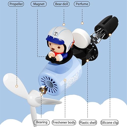 Miniatura 4 de Ambientadores de aire para coche, osito de peluche, difusor de coche piloto, lindo perfume de coche, fragancia divertida