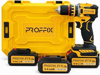 PROFFIX 21 Volt 13mm chuck size 4 Ah 50 Nm metal head brushless cordless drill machine for professional use Price In India