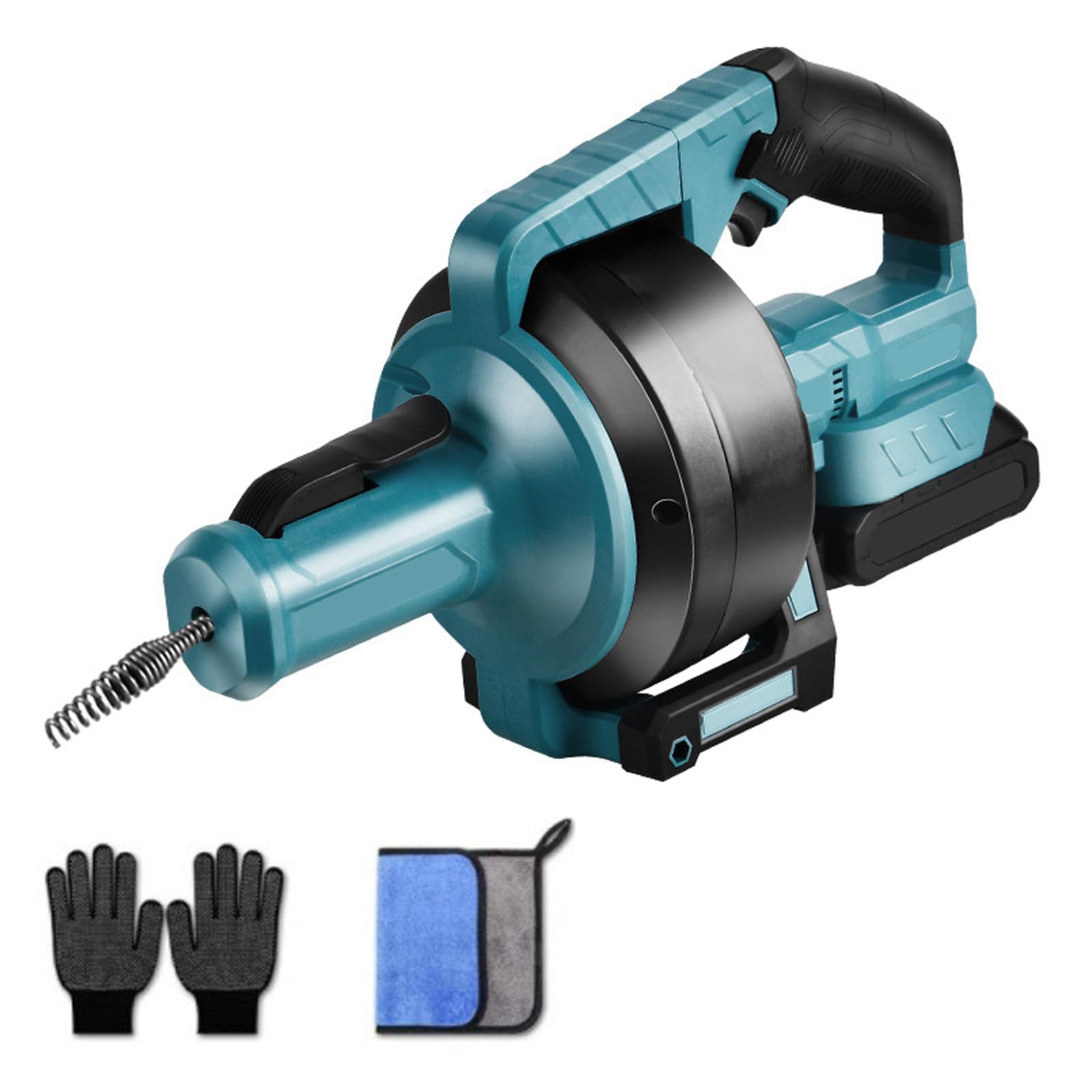 Nettoyeur de canalisations compatible avec batterie Makita 18 V, diamètre 9 mm, 7 m, spirale de nettoyage pour canalisations de Ø 16 à 85 mm, nettoyeur de canalisations électrique pour toilettes