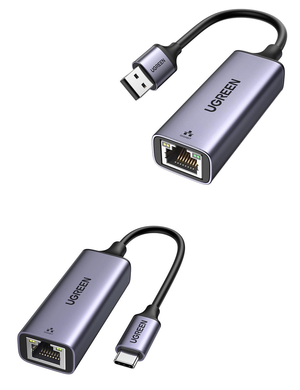 UGREEN USB C to Ethernet Adapter Bundle with USB to Ethernet Adapter