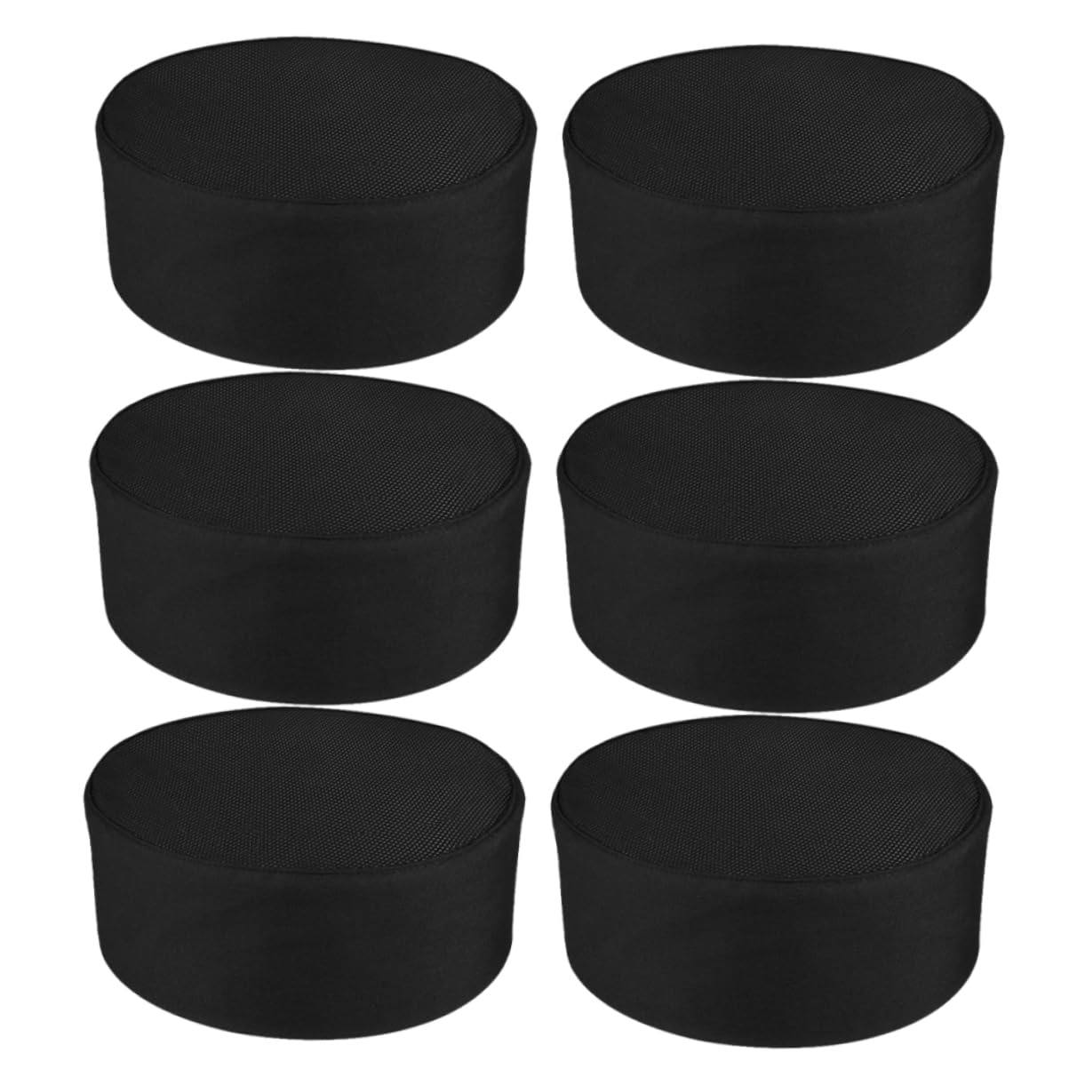 GALPADA Gorro de Chef Negro 6 Unidades de Algodón para Cocina