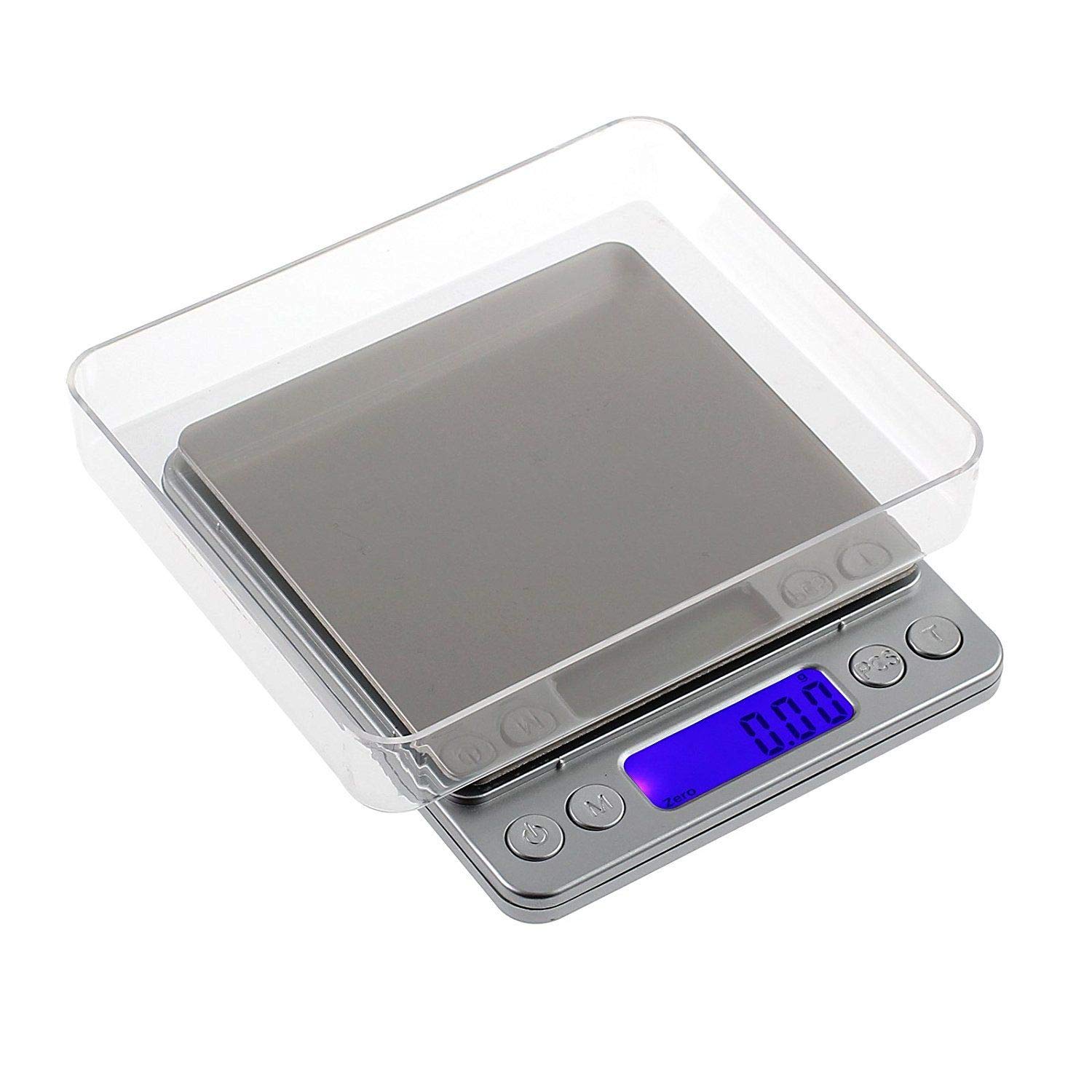 Pluscom 0.01g-500g Grams Smart High-precision Electronic LCD Display Pocket Digital Jewelry Gold Parcel Postal Weight Weighing Cooking Food Kitchen Scale Ultra Slim Design Batteries Included