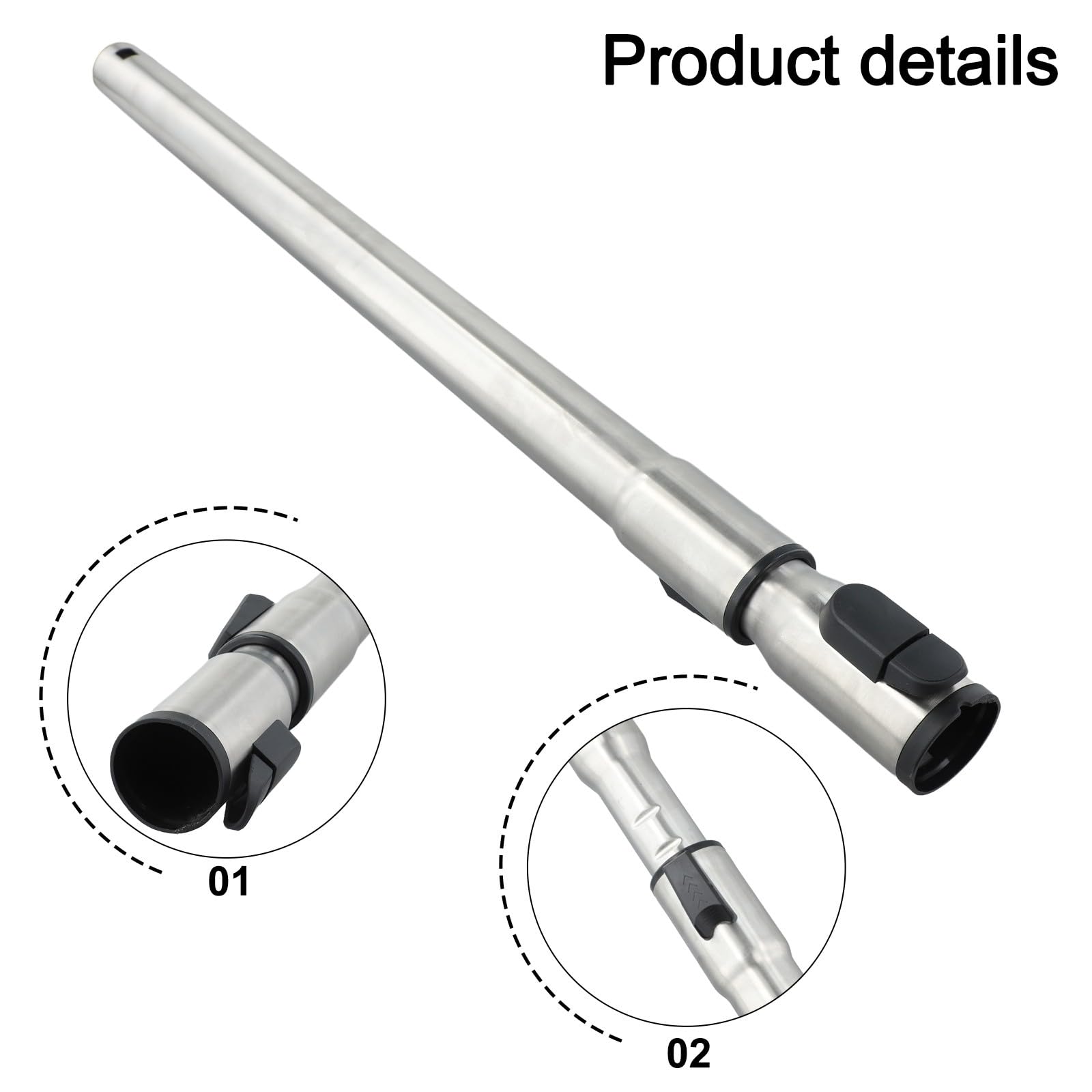 Tubo di aspirazione telescopico, tubo di prolunga, bacchetta aspirante, asta regolabile da 35 mm per aspirapolvere Miele S8 S7 S6 S5 C1 C2 C3