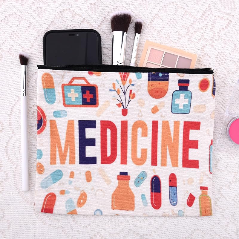 Funny Medicine Organiser Bags Portable Medical Cosmetic Bag for Women First Aid Medicine Pouch for Nurse Practitioner Pill Storage Bag for Travel Camping Home Medicine Toiletry Makeup Pouch - Image 4