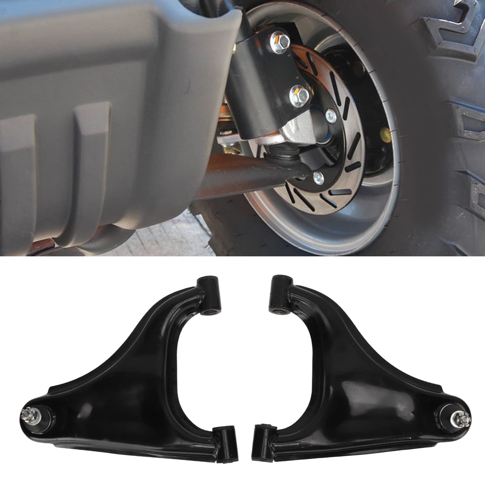 Repuestos Atv Utv 1 par 310Mm Suspensión Delantera Brazo Oscilante Negro Fuerte Resistencia Ajuste para Diy Go Kart Atv Quad Bike