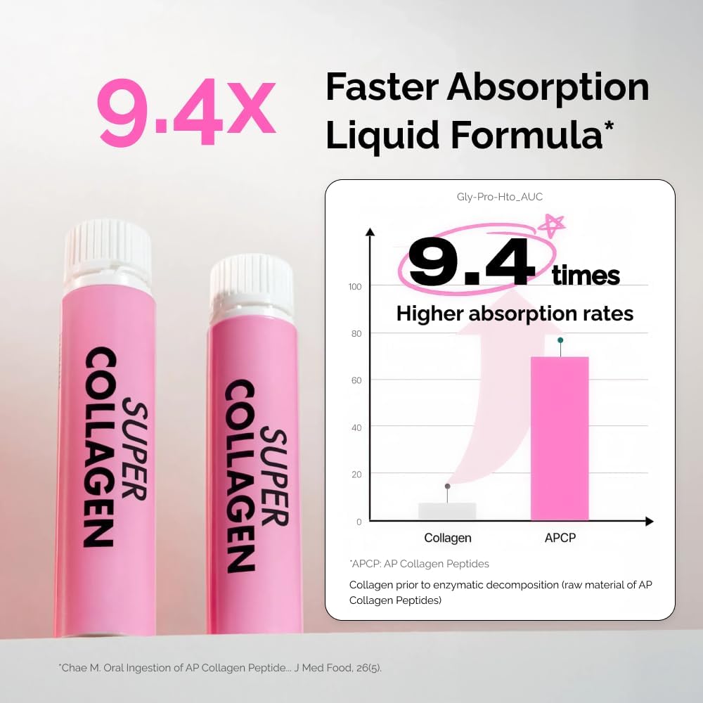 VITALBEAUTIE Super Collagen Drink – 3,500mg Low‑Molecular Fish Collagen (5 Types) – K‑Beauty Liquid Beauty Ampoules, Mixed Berry Flavor (Naturally & Artificially Flavored) – 14 x 25 mL