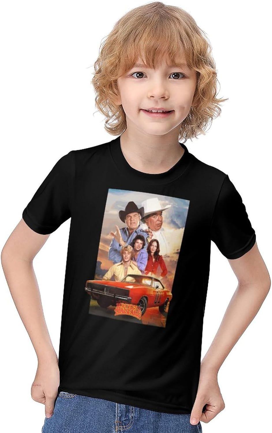 Children's Round Neck T Shirts Short Sleeve T-Shirt for Hazzard Dukes Top,Breathable Summer T-Shirt