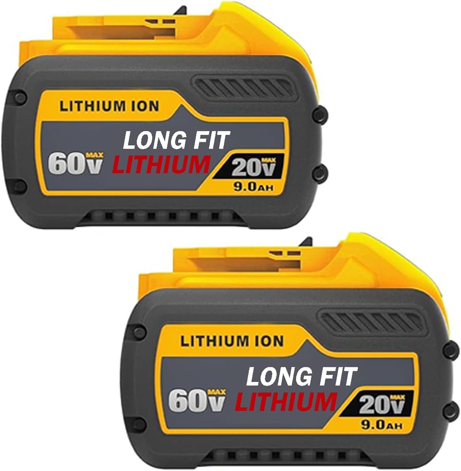 60V Battery, 9Ah 60V Max Replacement Battery for DCB606, DCB609, DCB612, Compatible with Dewalt Flexvolt 20V/60V Power Tools, 2-Pack