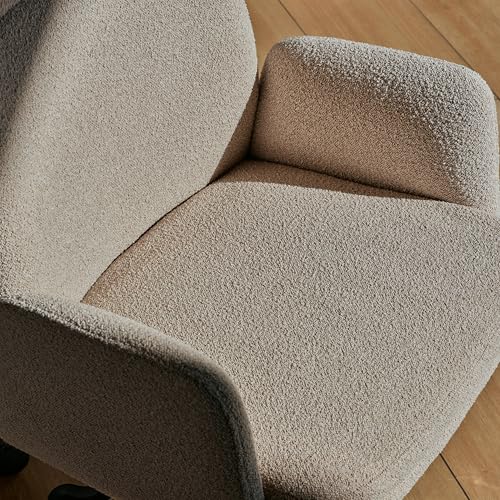 Image of Branch Softside Mid Century Modern Office Chair | Removable Arms with Luxury Cloud-Like Comfort, Adjustable Height, Integrated Lumbar Support, Boucle Fabric, Ivory