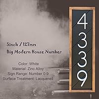 Vista 2 de Placa flotante 3D para casa, números de 5 pulgadas, color blanco, moderno, dirección, dirección del hogar, aleación de zinc, montaje con tornillo
