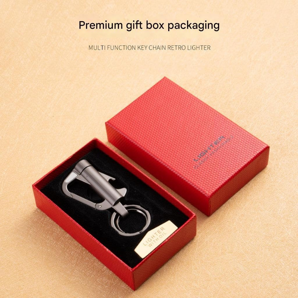 パーマネントマッチインフィニティライター、キーホルダーライター多機能ボトルオープナー、屋外キャンプグリル用(2pack Gold)