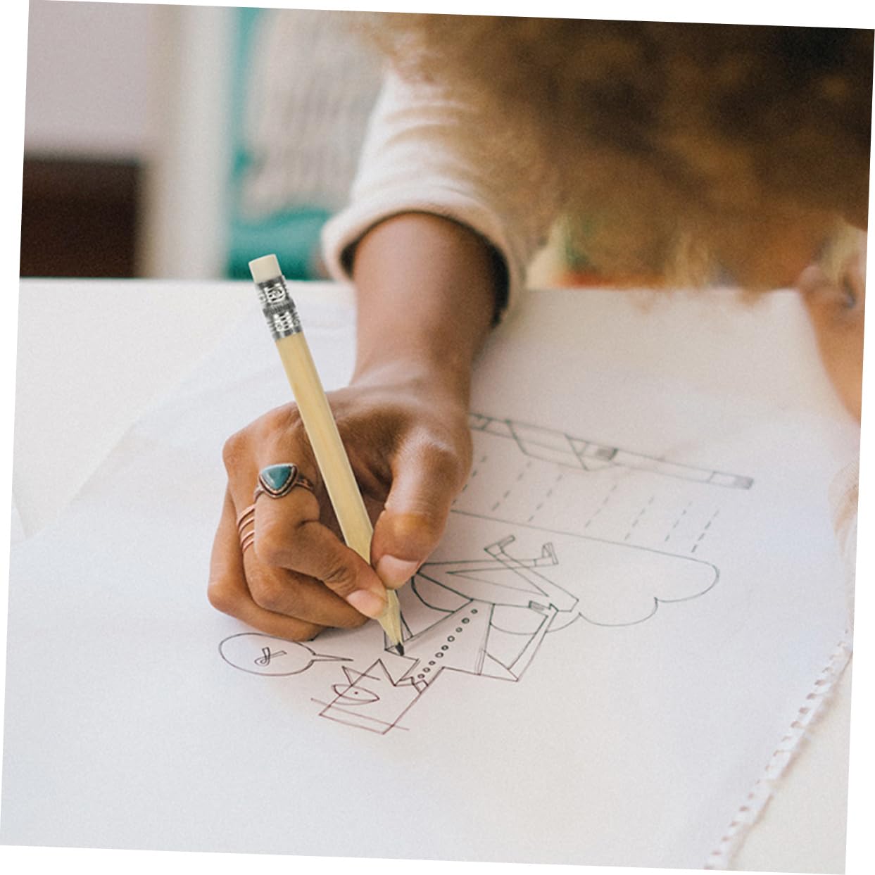 HOMSFOU 5 Series Lápiz Redondo Lapices Cortos Medio Lápices Sin Afilar Grafito Lápices Para Fiesta Divertido De Escritura Redacción De Pequeña Mini De Madera 100 Piezas X 5