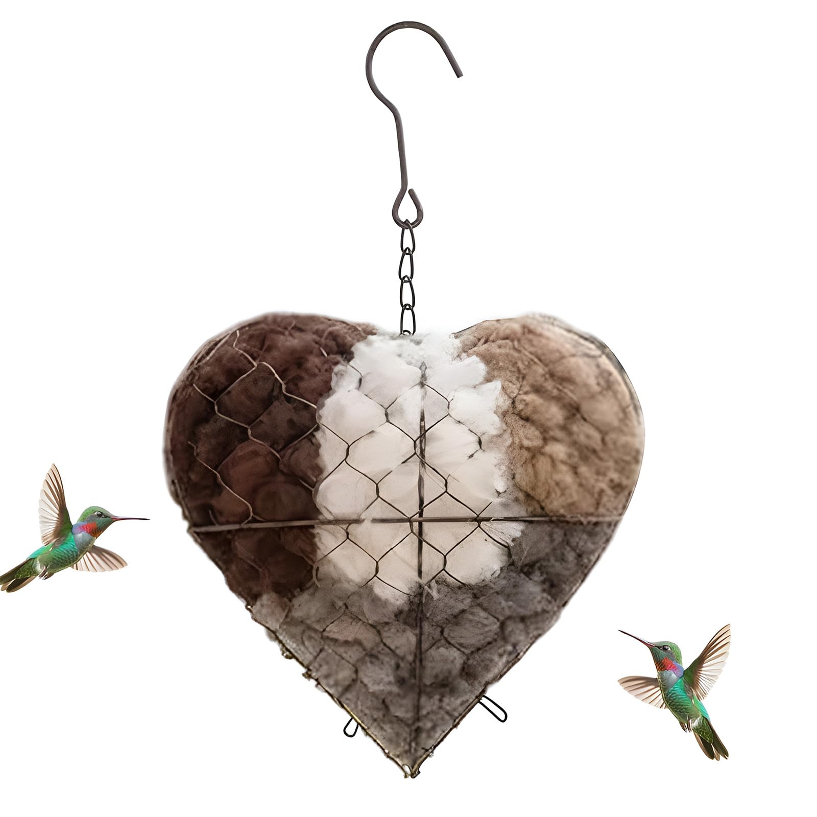 Support nidification oiseau en laine d'alpaga fait main pour un abri d'hiver naturel de jardin
