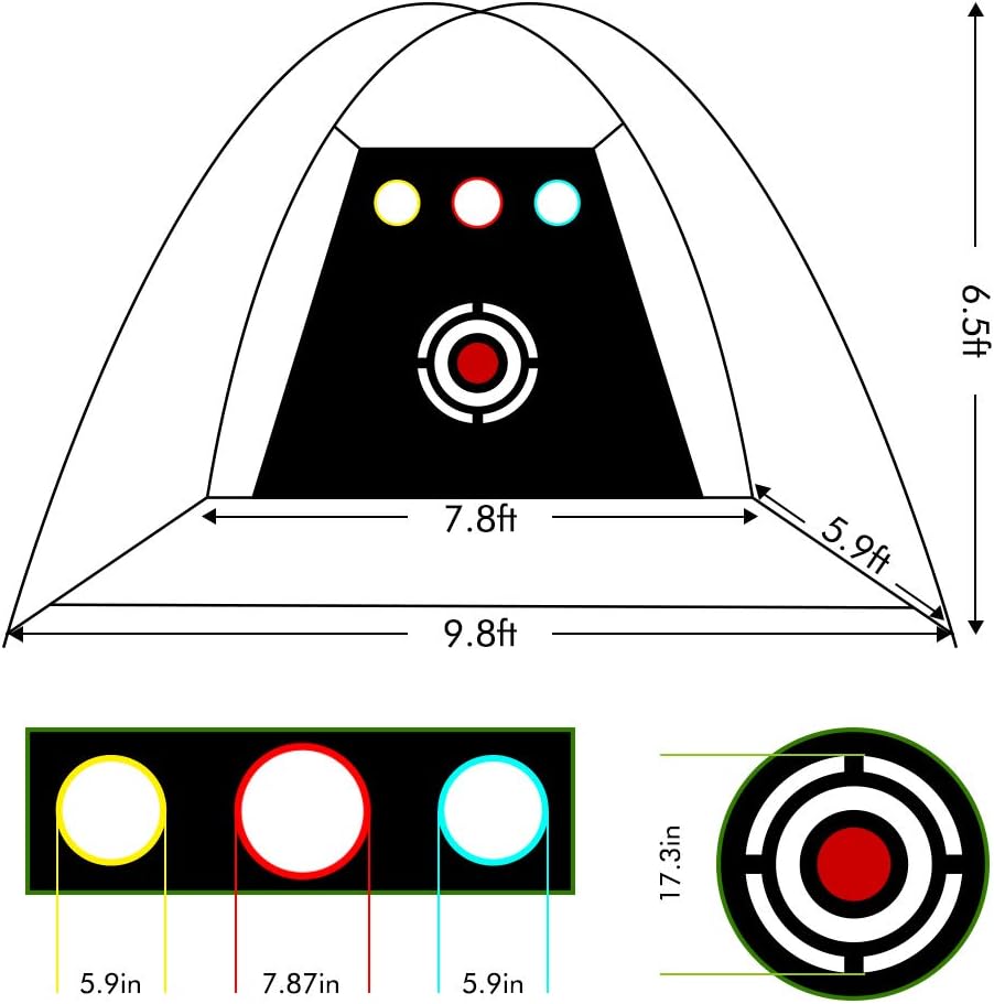 Golf Practice Net Golf Hitting Nets with Chipping Target Pockets, 10 x 7ft Golf Training Aids Practice Net Set, 10 Golf Balls 4 Golf Tees, 3 in 1 Golf Hitting Mat, Indoor and Outdoor Golf Training : Sports & Outdoors