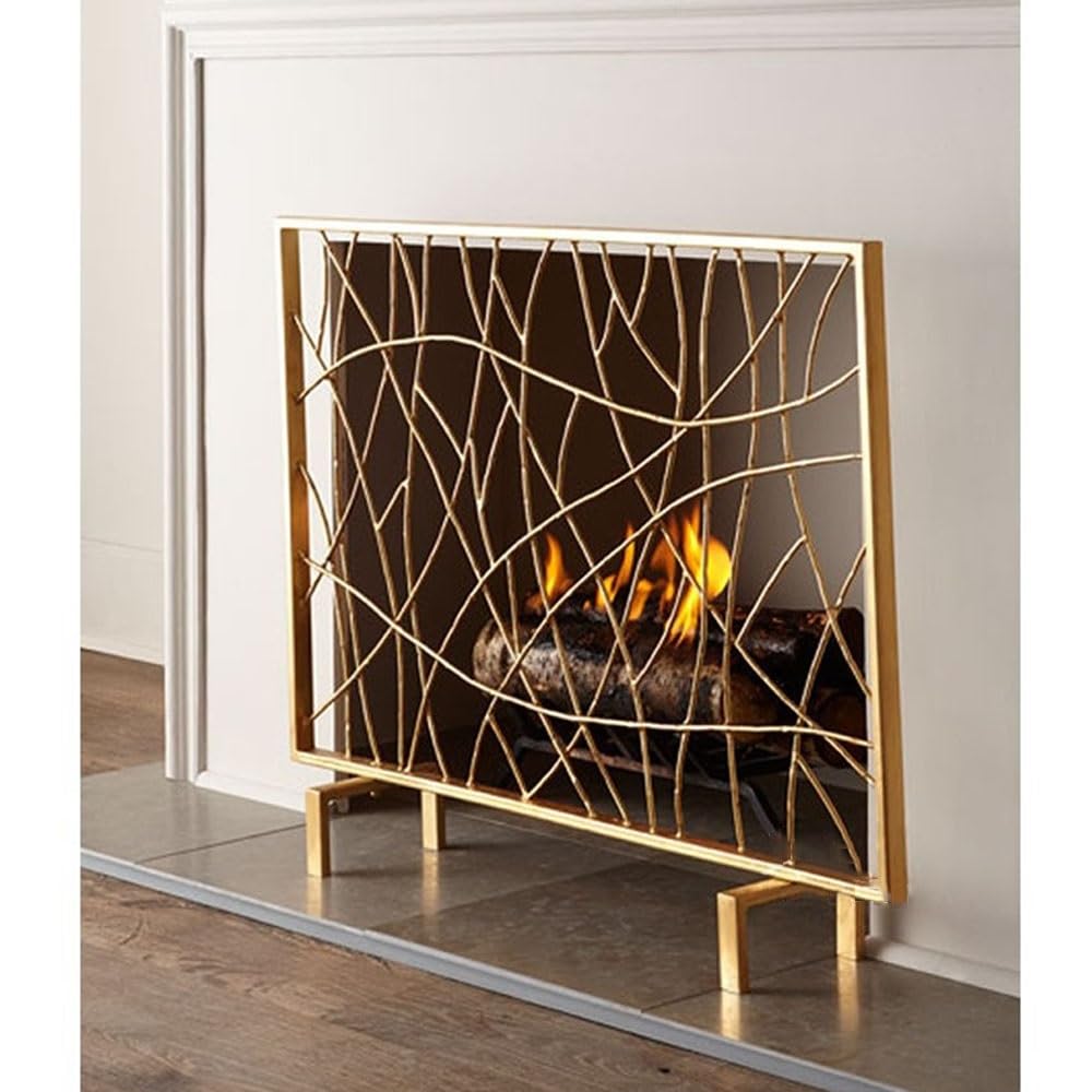 Salvachispas Chimenea Barandilla Protectora ignífuga for Chimenea Golden Home con Malla metálica Vertical for Protector Chimenea