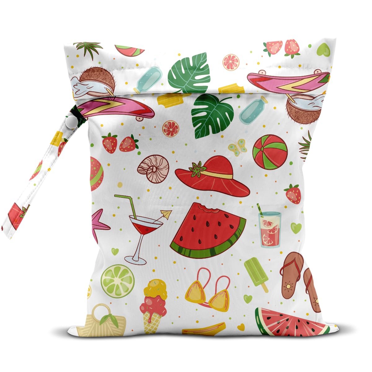 PXKX Wet Dry Bag Beach Vacation Essential Wet Bag for Swimsuit Diaper Dirty Yoga Gym Clothes Bathing Suit Poor Travel Trip Summer Watermelon Gifts for