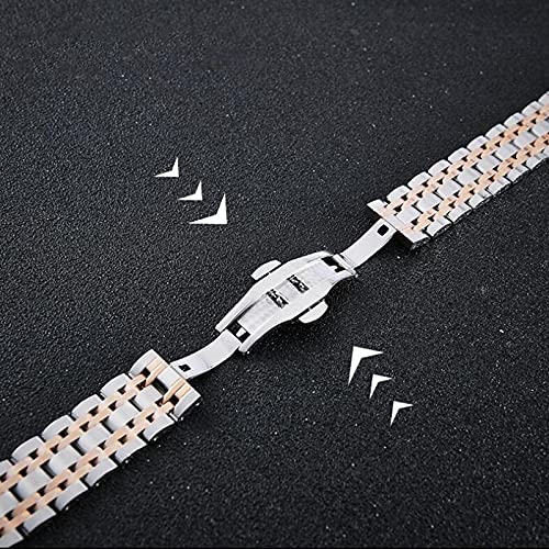 Cinturino Orologio Acciaio Inox Con Fibbia A Farfalla - Larghezza 12-24mm (22mm)