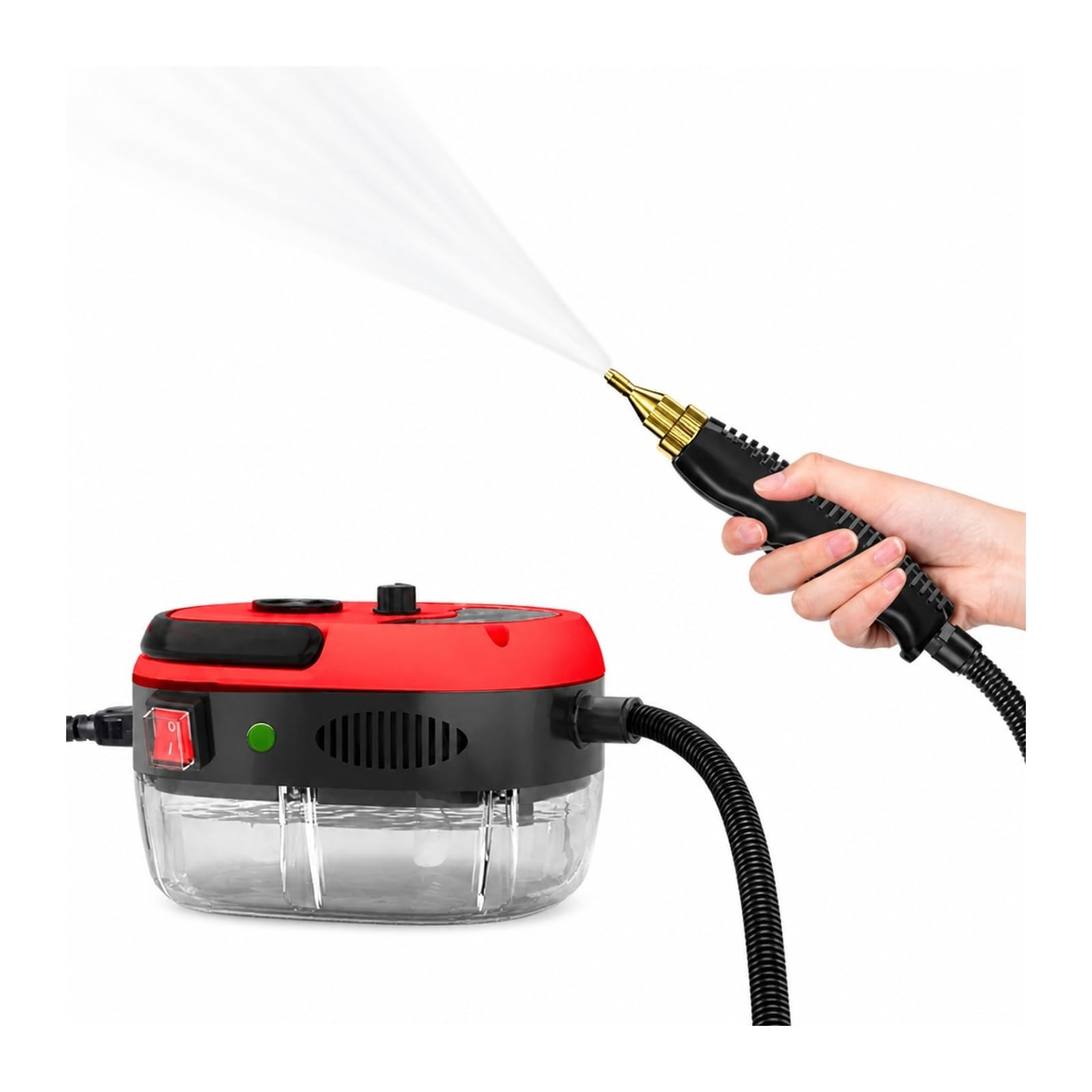 Środek do czyszczenia mopa parowego, 2500W odkurzacz parowy wysokotemperaturowa myjka strumieniowa okap do klimatyzatora kuchennego maszyna do czyszczenia samochodu sprzęt AGD(Red)